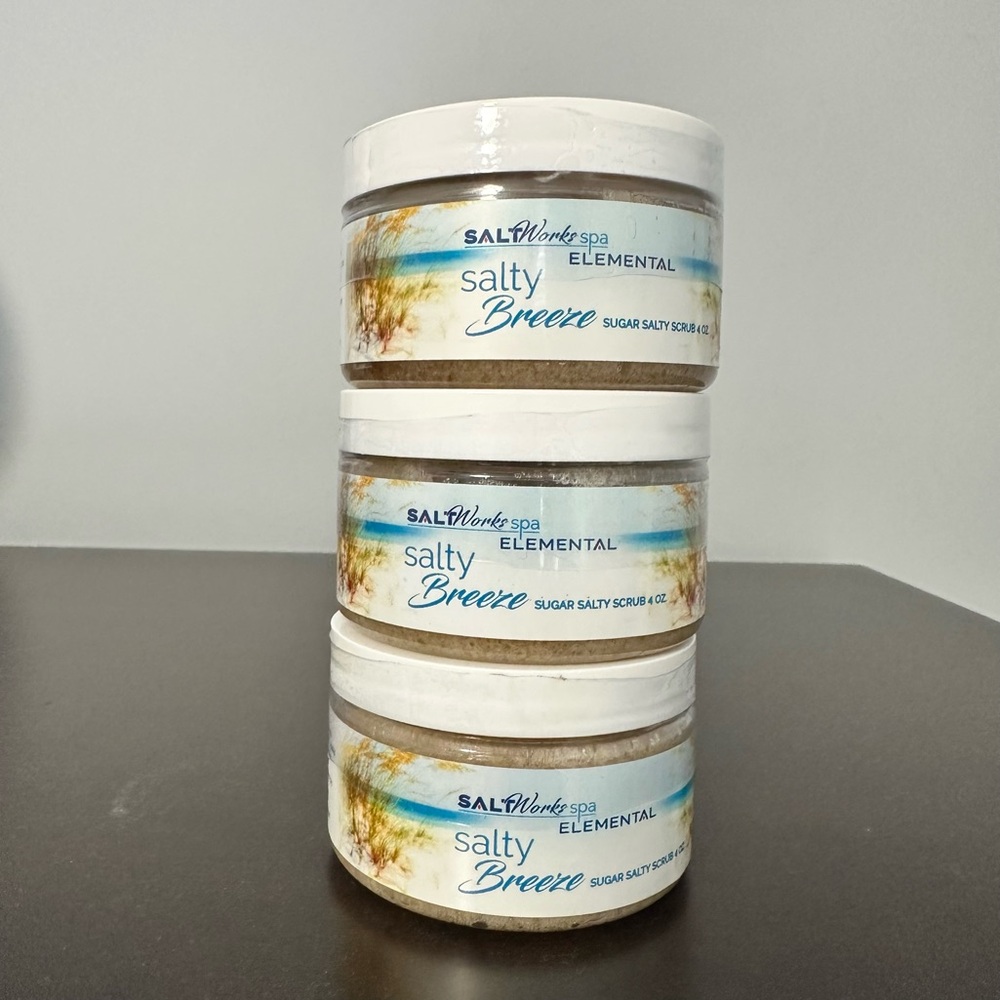Salt Works Spa Salty Breeze Sugar Salty Scrub 4oz New & Sealed‎ - Lot of 3